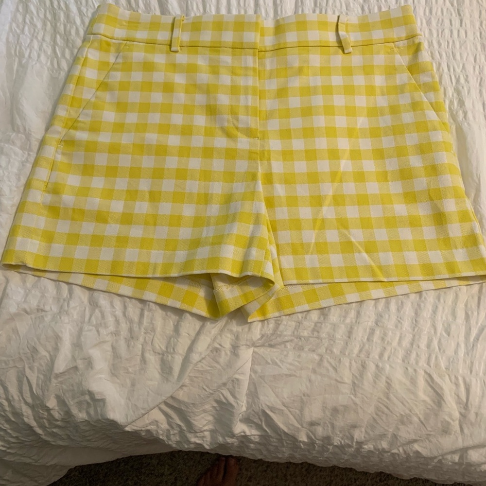LOFT Yellow Gingham Shorts